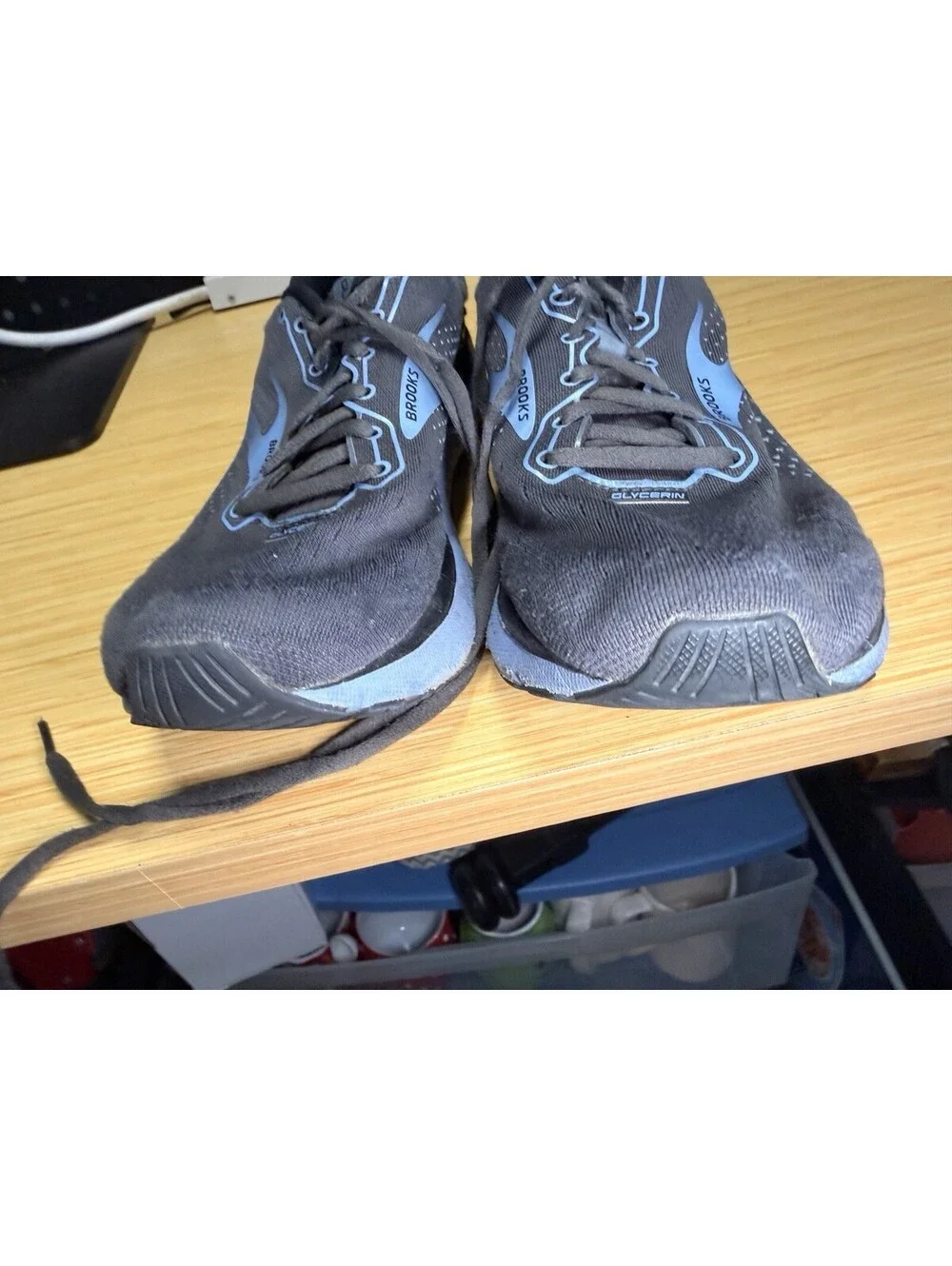 Brooks 'Glycerin 18' Womens Running Shoes Sneakers Women US 9.5 Grey Black Blue